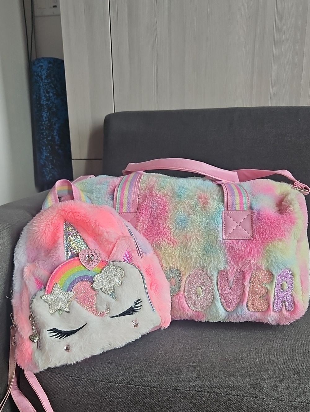 Miss Gwen's OMG Accessories Kids Faux-Fur Tie Dye Duffel Set